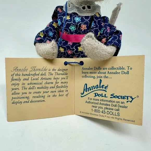 Vintage Annalee Granny Grandma Mouse Doll Plush w/ Glasses Mobilitee Collectible - Picture 8 of 11